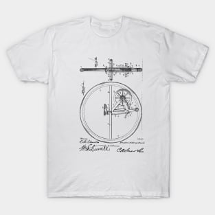 Unicycle Vintage Patent Hand Drawing T-Shirt